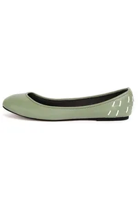 Sage Green Cruelty Free Leather Flat Ballerinas image 5