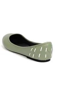 Sage Green Cruelty Free Leather Flat Ballerinas image 6