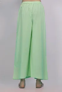 Mint Green Cotton Palazzo Pants image 3