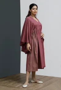 Plum Hand-Block Printed Caftan Dress image 3