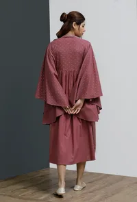 Plum Hand-Block Printed Caftan Dress image 4