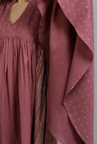 Plum Hand-Block Printed Caftan Dress image 6