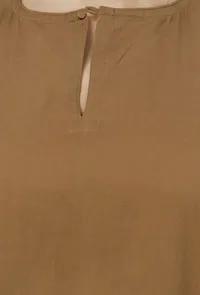 Set of 2: Kanak Plain Beige Cotton Blouse with Beige Cotton Dhoti image 6