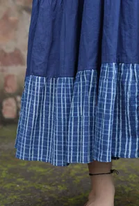 Preet Indigo Blue Tiered Dress With Gota Work image 6