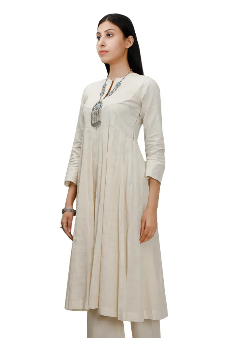 Off-White cotton Anarkali