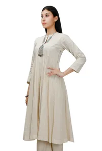 Off-White cotton Anarkali image 3