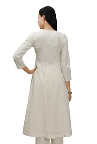 Off-White cotton Anarkali image 5