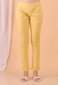 Mustard Yellow Cotton Pants image 1