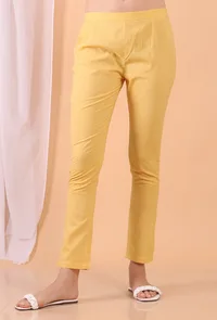 Mustard Yellow Cotton Pants image 2