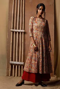 Kalidar Kalamkari Cotton Kurta image 3