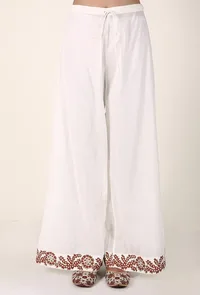 Red Floral Handblocked Cotton Palazzo image 1