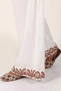 Red Floral Handblocked Cotton Palazzo image 4