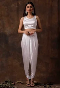 White Satin Blouse image 3