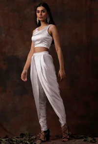 White Satin Blouse image 4