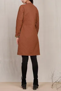 Rust Plain  Cotton Reversible Quilted Jacket image 4