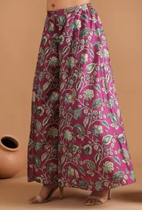 Mahira Allover Kalamkari Pallazo Pants image 3