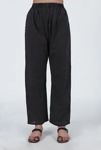 Set Of 2: Black Cotton Kurta & Pant Set image 4