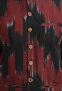Merlot Red Ikat Nehru Jacket image 5