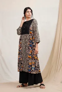 Double Print Kalamkari Cotton Kurta image 2