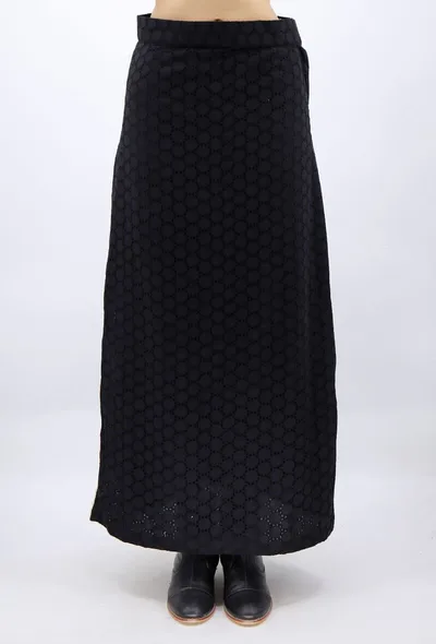 Black Cotton Schiffli Skirt