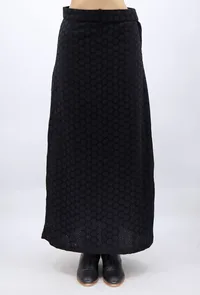 Black Cotton Schiffli Skirt image 1