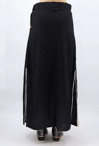 Black Cotton Schiffli Skirt image 3