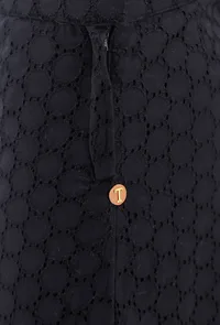 Black Cotton Schiffli Skirt image 5
