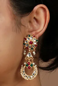 Kundan Pearl Bridal Choker Set image 3