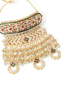 Kundan Pearl Bridal Choker Set image 5