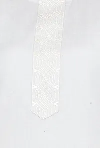 Pale Grey Kurta With Kantha Embroidery image 4