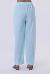 Greenish-Blue Cotton Block Printed Pant image 3