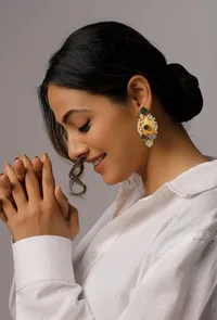 Auster Gold Stone Pearl Earrings image 1