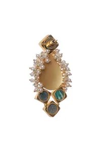 Auster Gold Stone Pearl Earrings image 4