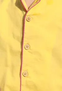 Set Of 2: Sunshine Yellow Cotton Shirt And Yellow Short image 5