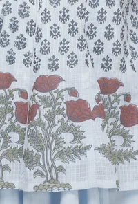 Blue Kota Hand-Block Printed Jacket image 6