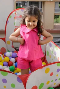 Set Of 2: Shortcake Pink Cotton Top And Pink Short image 2