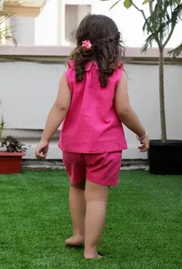 Set Of 2: Shortcake Pink Cotton Top And Pink Short image 4