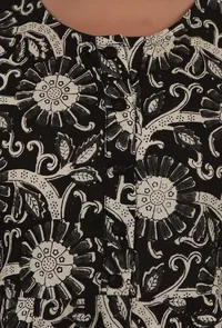 Ajrakh Printed Black Cotton Anarkali image 5