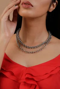 Silver Double Layered Chain image 1