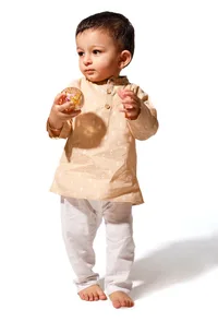 Tortilla Beige Cotton Kurta Pyjama Set image 1