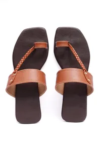 Jet Black Slip-On Flats With Braided Straps & Insole Cushion Padding image 2