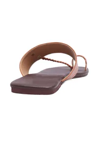 Jet Black Slip-On Flats With Braided Straps & Insole Cushion Padding image 6