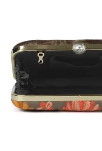 Olive Green velvety rectangular clutch image 6