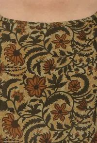 Kalamkari Printed Yellow Cotton Slip image 5