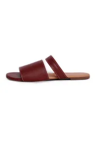 Pecan Brown Cruelty Free Leather Sliders image 3