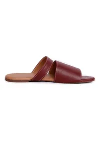 Pecan Brown Cruelty Free Leather Sliders image 4
