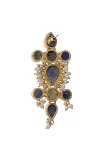 Carolina Blue Stone Pearl Earrings image 4