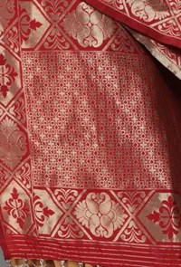 Coral Pink Chanderi Brocade Dupatta image 3