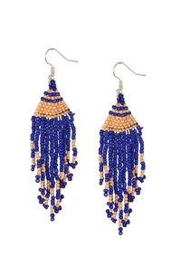 Purple Beaded Danglers image 2