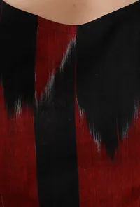 Black And Maroon Ikkat Blouse image 5